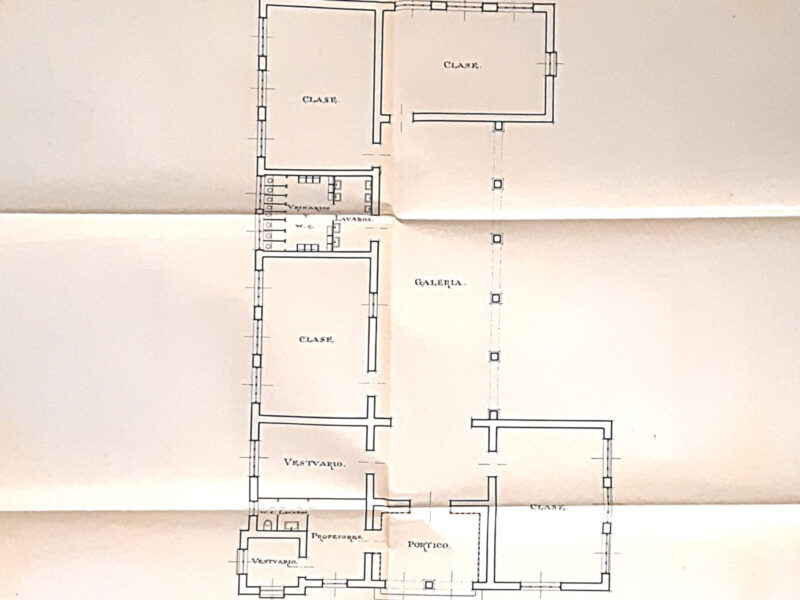 Plano de la planta del Colegio Pedro Gutiérrez. Coral Gata
