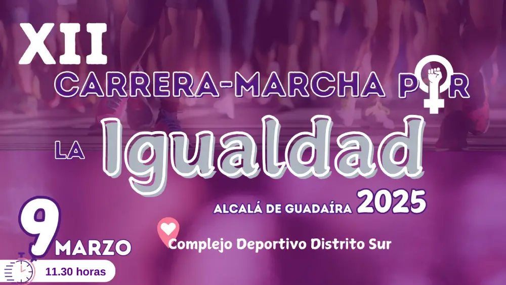 Cartel de la Carrera Marcha por la Igualdad 2025 - Ayuntamiento de Alcalá