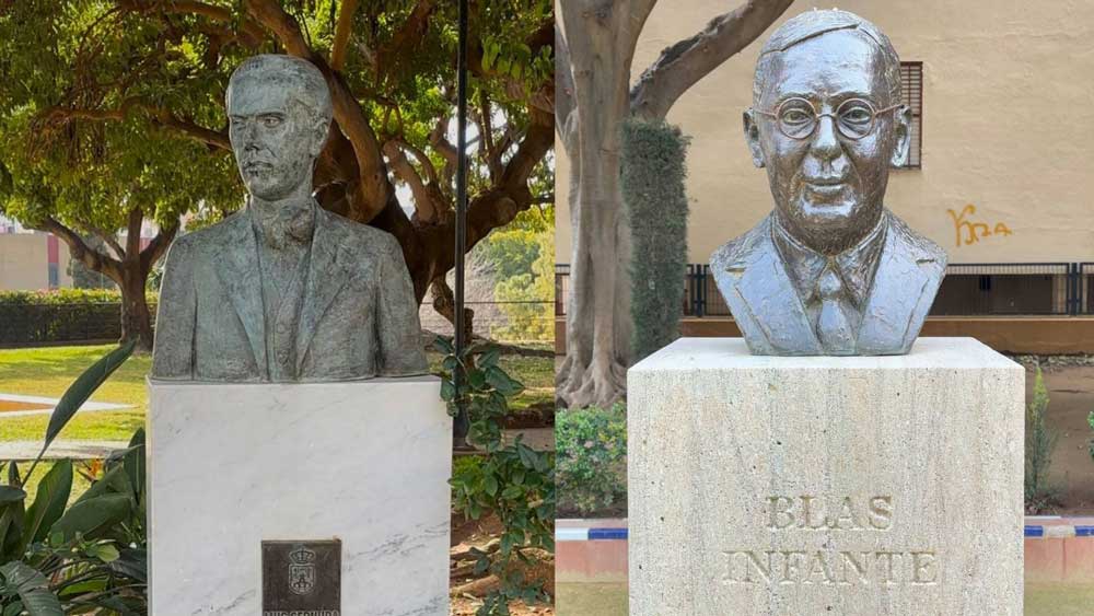 Busto de Luis Cernuda y Blas Infante. - Ayuntamiento de Alcalá de Guadaíra